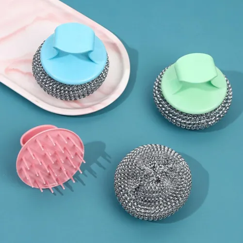 Kitchen Cleaning Brush Household Stainless Steel Handle Dish Washer